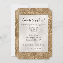 Gold Glitzy Glitzer Giraffe Print Einladung