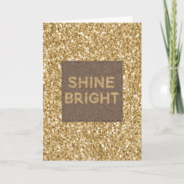 Gold Glitzy Glitzer Shine Bright Karte (Vorderseite)