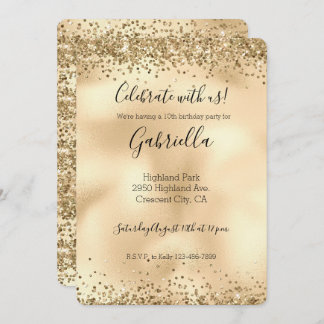 Gold Glitzy Glitzer Sparkle Confetti Einladung