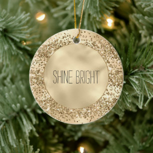 Gold Glitzy Glitzer Sparkle Confetti Shine Keramik Ornament