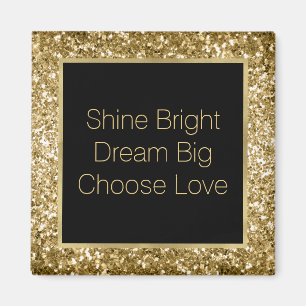 Gold Glitzy Glitzer Sparkle Magnet