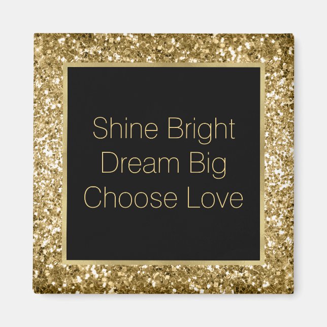 Gold Glitzy Glitzer Sparkle Magnet (Vorne)