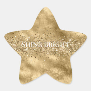 Gold Glitzy Sparkle Glam Glitzer Stern-Aufkleber