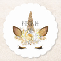 Gold Glitzy Sparkle Unicorn