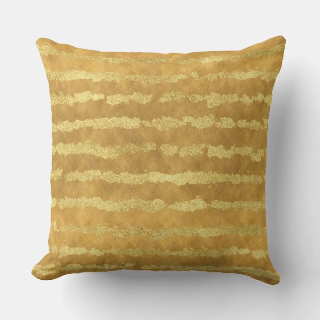Gold Glitzy Stripes Kissen (Vorderseite)