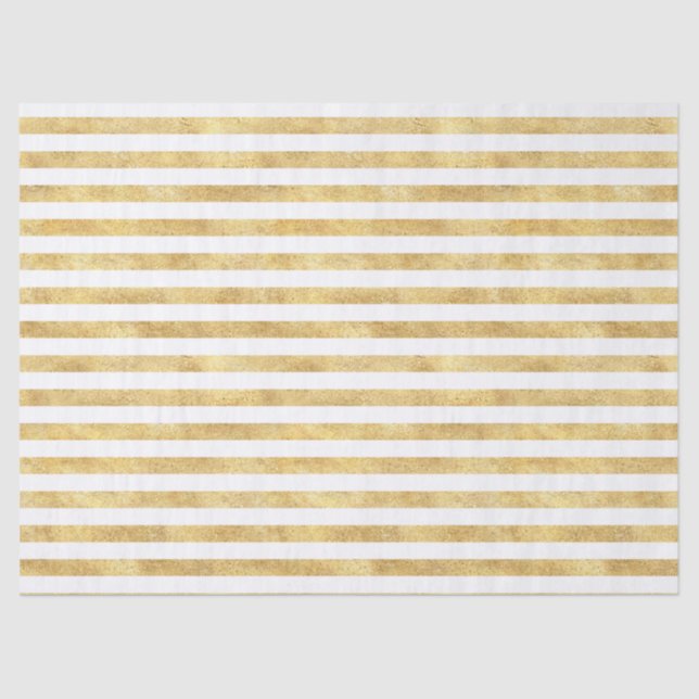 Gold Glitzy Stripes Seidenpapier (Vorderseite)