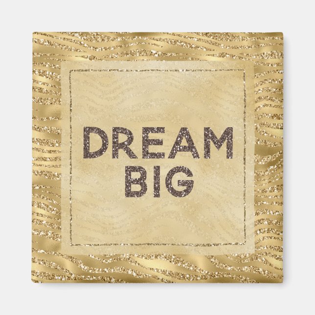 Gold Glitzy Zebra Print Glitzer Dream Magnet (Vorne)