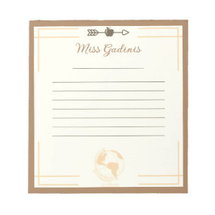 Gold Globe Lehrer Notepad Notizblock
