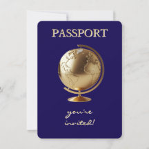 Gold Globe Passport Reise-Baby-Party