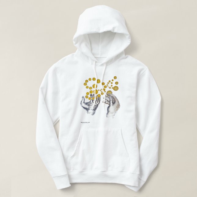 Gold globes float outstretched hands hoodie (Design vorne)