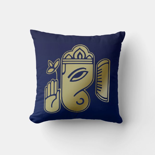 Gold Goddess Ganesha - Square Pillow Kissen (Vorderseite)