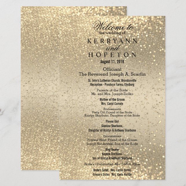 Gold & Gold Glitzer - Programm (Vorne/Hinten)