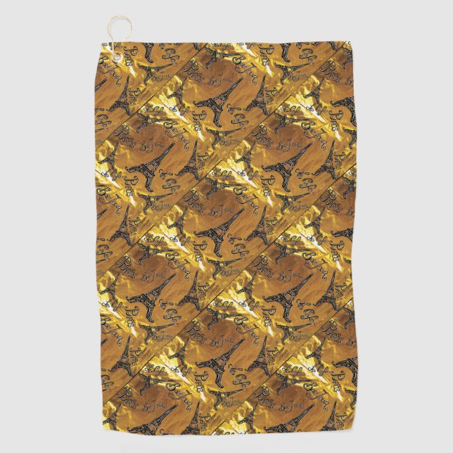 Gold Golfhandtuch (Vorderseite)
