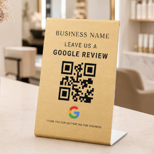 Gold Google Bewertungs-Tischdisplay Sockelschild