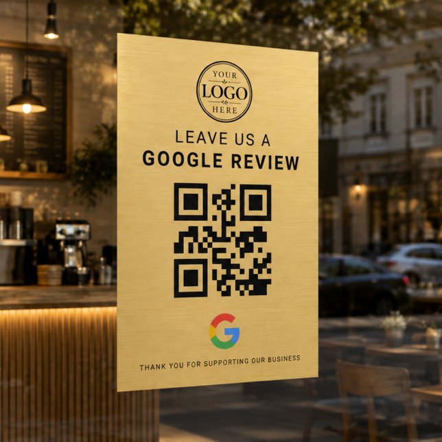Gold Google Review-Logo  Fensteraufkleber (Von Creator hochgeladen)
