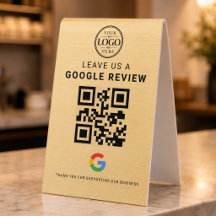 Gold Google Review Logo Plastic Tabletop Display