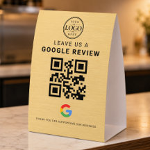 Gold Google Review Logo Tabletop Display
