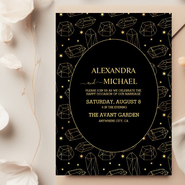 Gold Gothic Elegante Tarot Card Hochzeit Einladung (Von Creator hochgeladen)