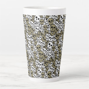 Gold Gothic Skull Muster Print Milchtasse