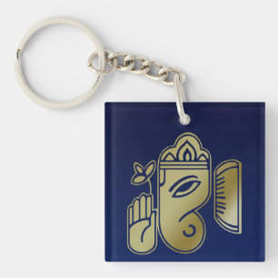 Gold Göttin Ganesha - Acrylkette Schlüsselanhänger
