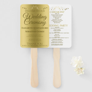 Gold Gradient Elegant Blüh Wedding Program Fächer
