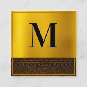 Gold Gradient Monogram Grenze Quadratische Visitenkarte