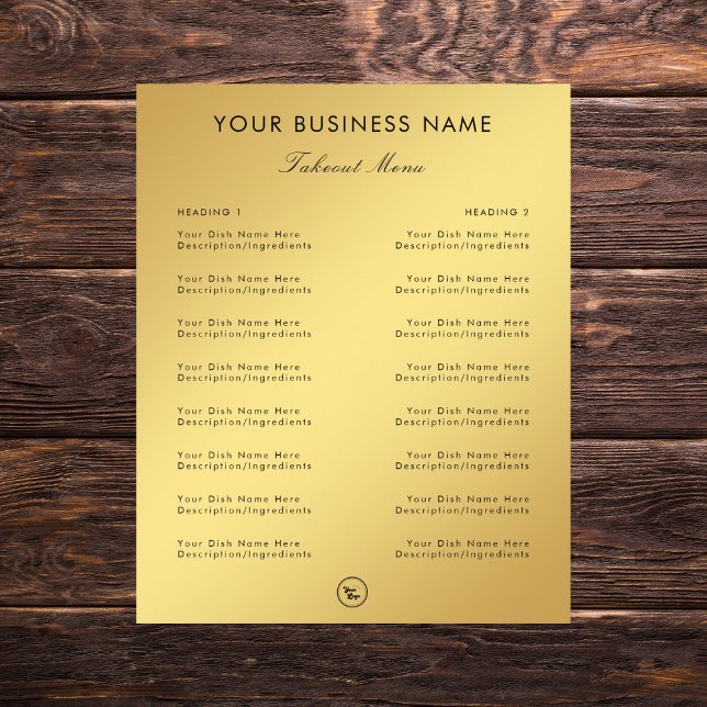 Gold Gradient Restaurant Café Ausstieg Menü & Logo (Von Creator hochgeladen)