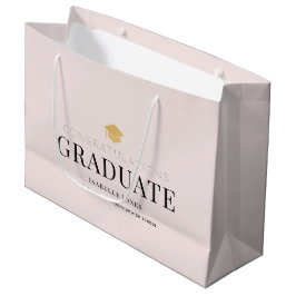 Gold Graduation Cap Blush Pink Abschluss Große Geschenktüte