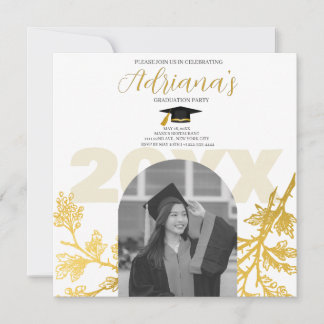 Gold Graduation Party Save the Date