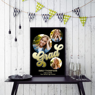 Gold Graduation Party signieren benutzerdefinierte Poster