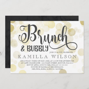 Gold & Grau Brunch & Bubbles Brautparty Einladung