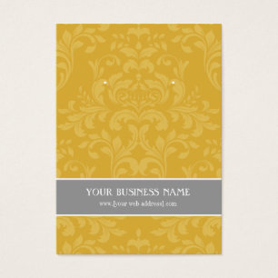 Gold Grau Damask Benutzerdefinierte Earring Card