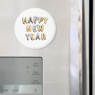 Gold Grau Frohes Neues Jahr Magnet