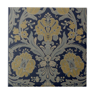 Gold Grau Nacht Blau Klassische Iris Vintage Fliese