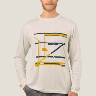 Gold Grau Orange Geometrisch Abstrakt MCM-Look Tri-Blend Shirt