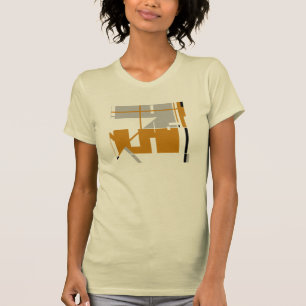 Gold Grau Schwarze MCM-inspirierte geometrische Ab T-Shirt