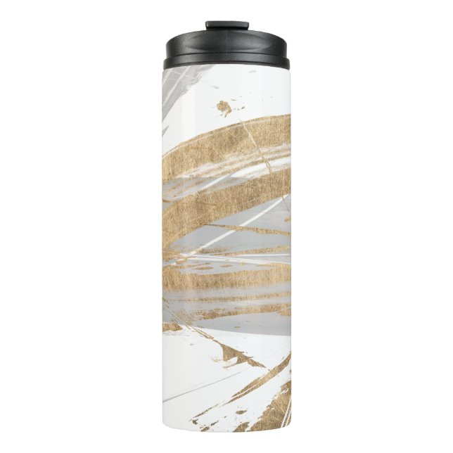 Gold & Grau Thermosbecher (Vorderseite)