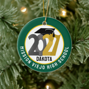Gold Gray Abschlussjahrgang 2027 Foto Abitur Keramik Ornament