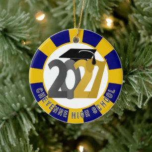 Gold Gray Abschlussjahrgang 2027 Foto Abitur Keramik Ornament