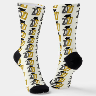 Gold Gray Abschlussjahrgang 2027 Socken