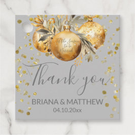 Gold Gray Christmas Geschenkanhänger