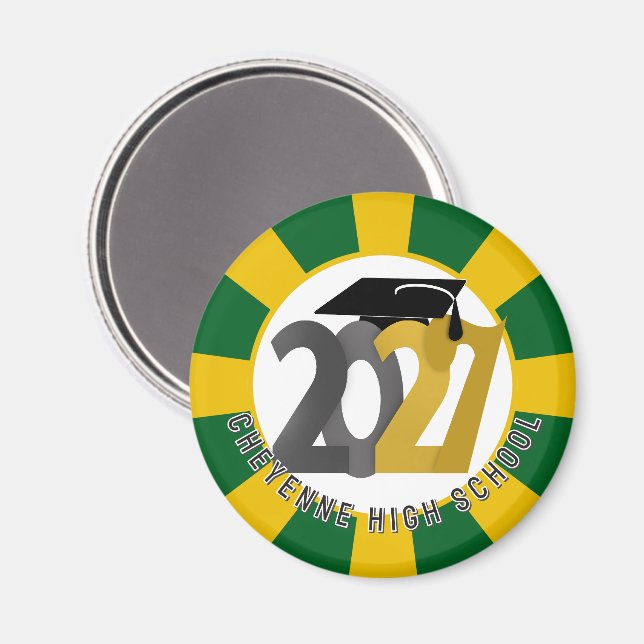 Gold Gray Class of 2027 Graduation Magnet (Vorderseite/Rückseite)