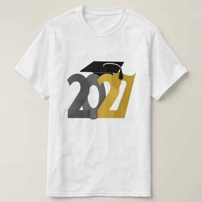 Gold Gray Class of 2027 Graduation T-Shirt (Design vorne)