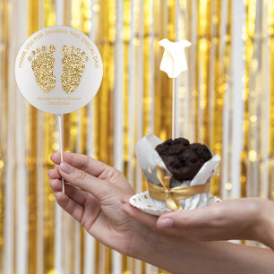 Gold Gray Glitzer Feet Baby Dusche Gefallen Vielen Runder Aufkleber