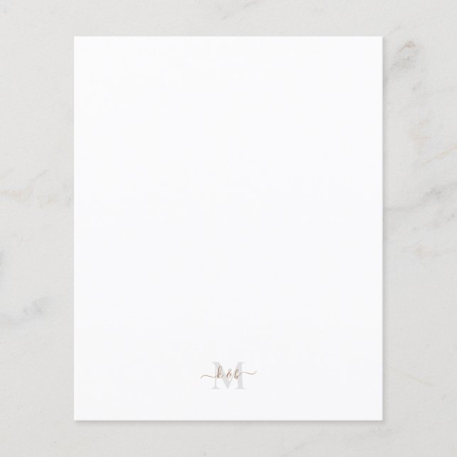 Gold & Gray Monogram Script Couple Stationery (Vorderseite)