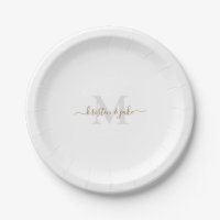 Gold & Gray Monogram & Script-Namen