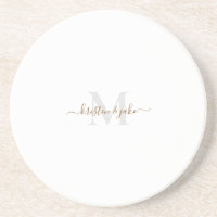 Gold & Gray Monogram & Script-Namen Runde