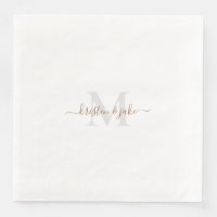 Gold & Gray Monogram & Script-Namen
