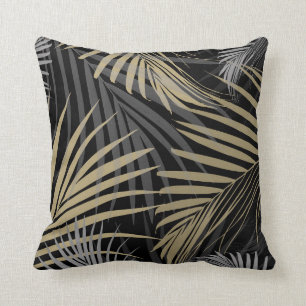 Gold Gray Palm Blätter Dream - Cali Summer Vibes # Kissen
