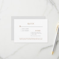 Gold & Gray Wedding RSVP Card